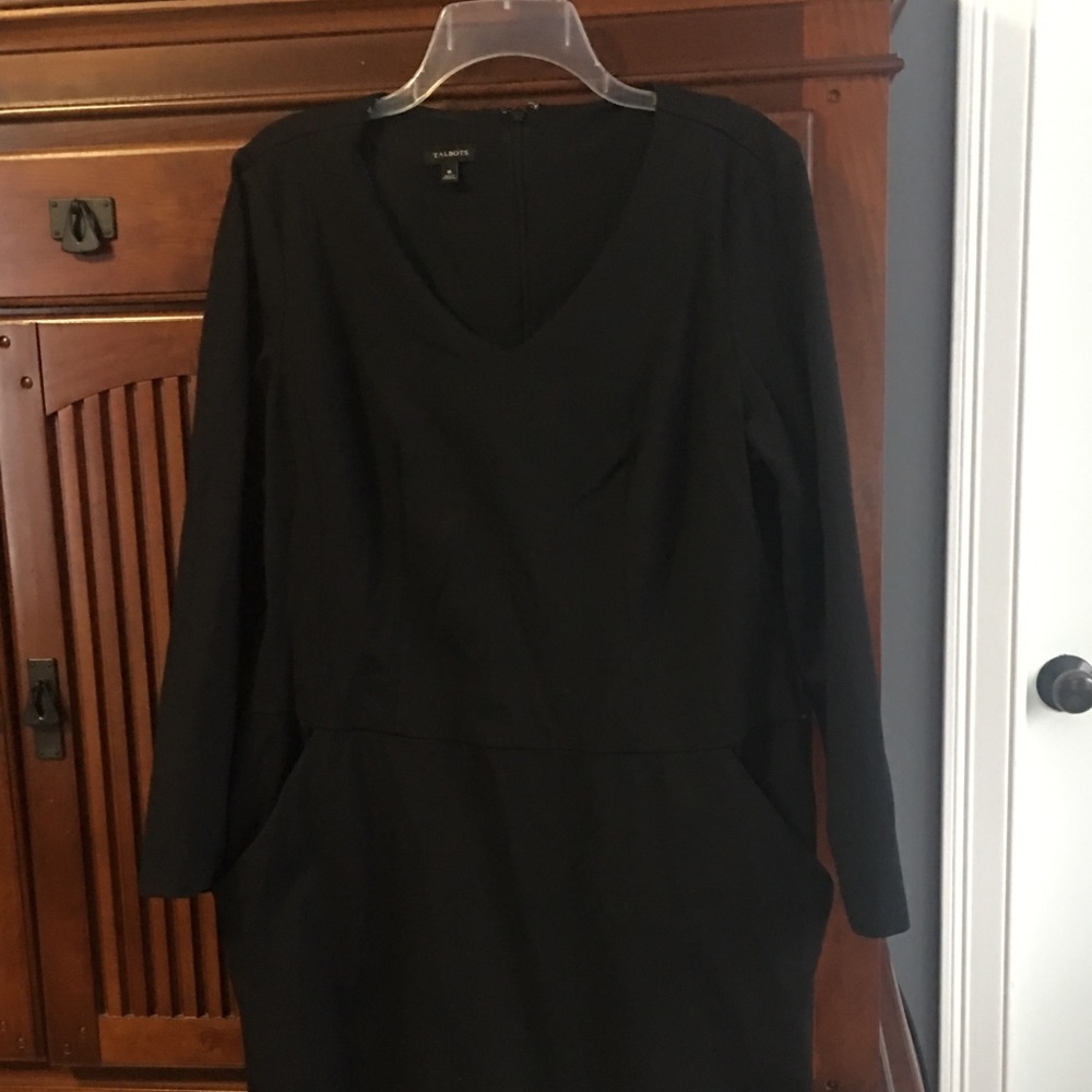 Talbots basic black dress with pockets